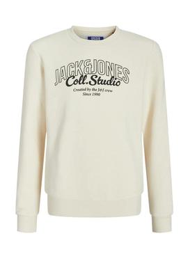 Moletom Jack and Jones Makoto bege para criança.