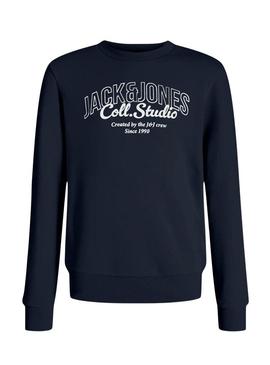 Moletom Jack and Jones Makoto azul marinho infantil.