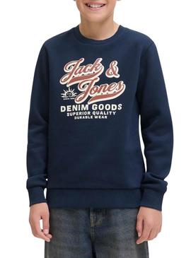 Moletom Jack and Jones Logo azul marinho para criança.