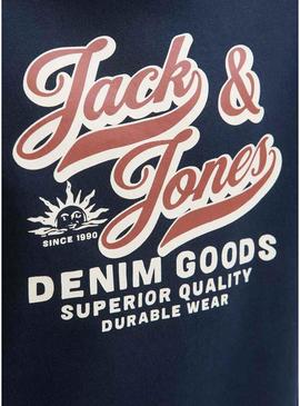 Moletom Jack and Jones Logo azul marinho para criança.