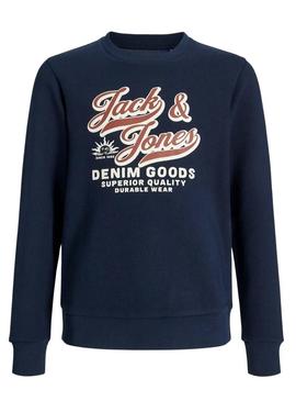 Moletom Jack and Jones Logo azul marinho para criança.