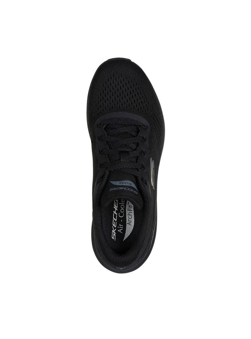 Sapatilhas Skechers Arch Fit preto para mulher.