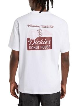 Camiseta branca Dickies Burns para homem.