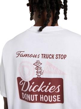 Camiseta branca Dickies Burns para homem.