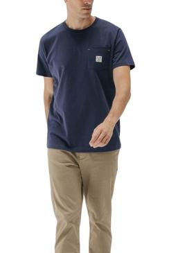 Camiseta El Pulpo com bolso azul marinho para homem.