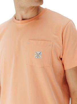 Camisa El Pulpo com bolso laranja para homem.