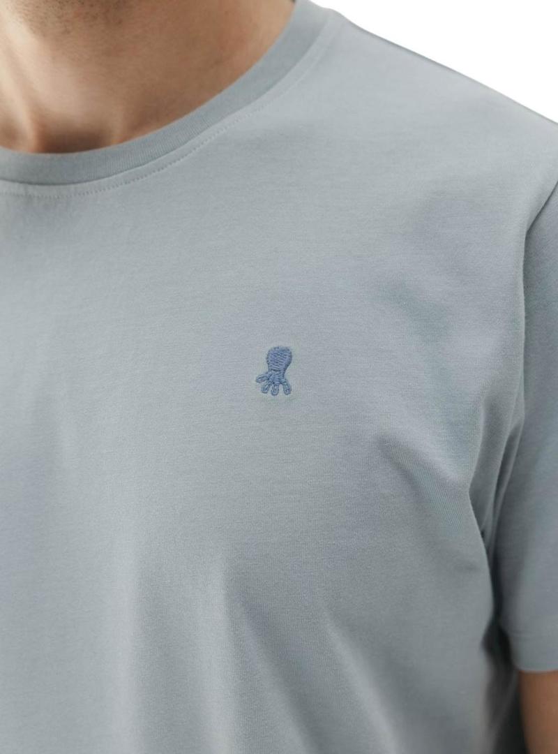 Camiseta El Pulpo básico azul para homem