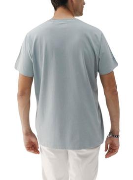 Camiseta El Pulpo básico azul para homem