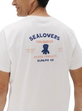 Camiseta El Pulpo Sealovers branco para homem