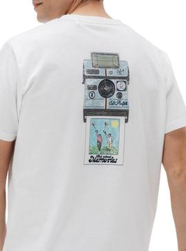 Camiseta El Pulpo Old School branca para homem