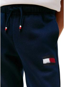 Calça de moletom Tommy Hilfiger Flag azul criança