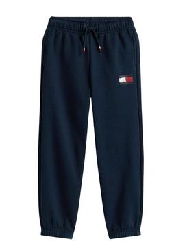 Calça de moletom Tommy Hilfiger Flag azul criança