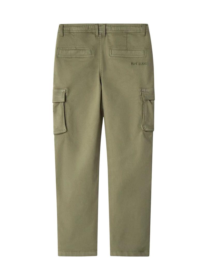 Calça Pepe Jeans cargo Chase verde para menino.