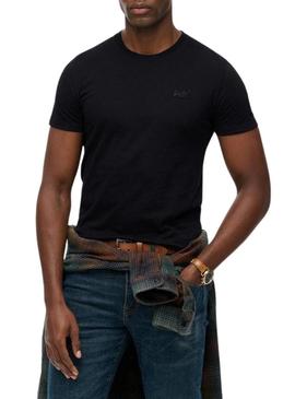 Camiseta Superdry Essential Logo preto para homem.