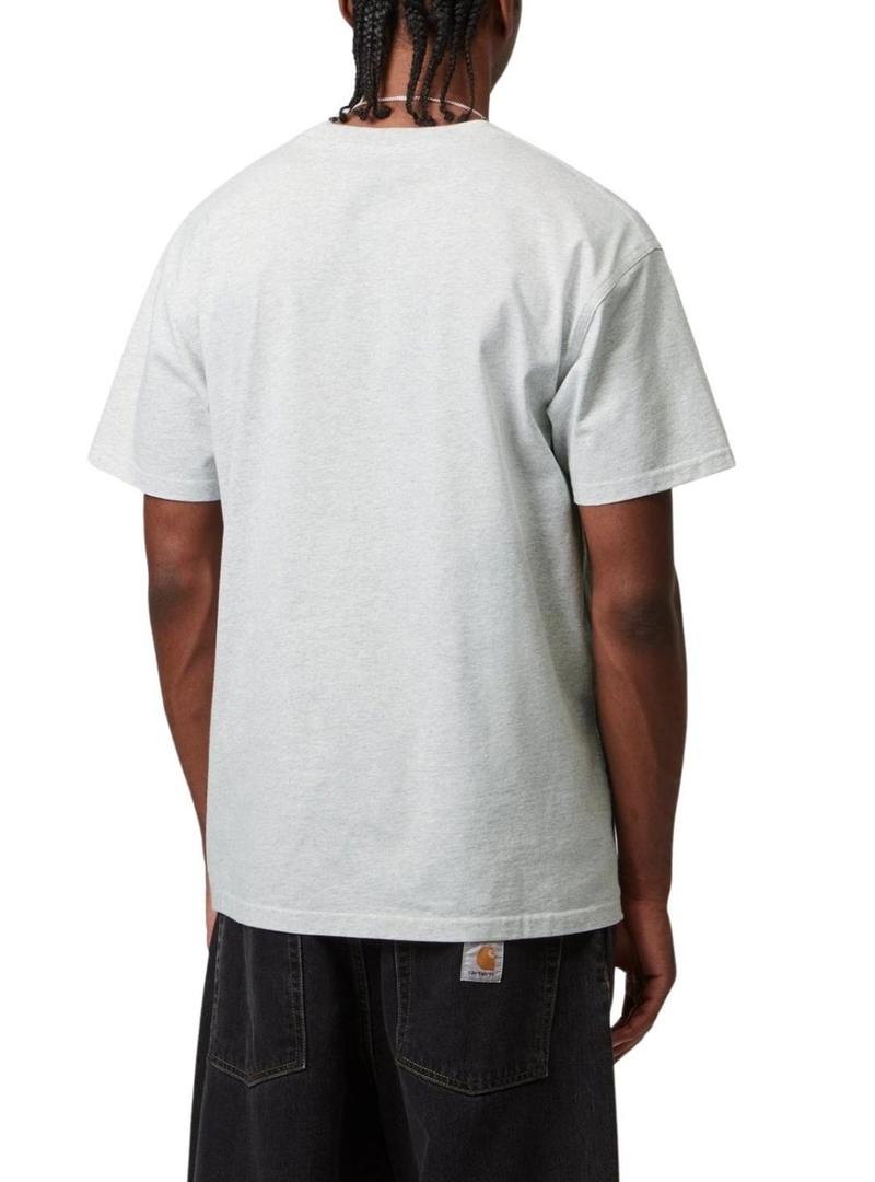 Camiseta Carhartt American Script cinza para homem.