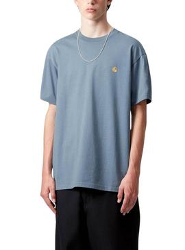 Camiseta Carhartt Chase azul para homem.