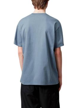 Camiseta Carhartt Chase azul para homem.