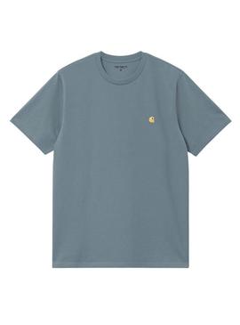 Camiseta Carhartt Chase azul para homem.
