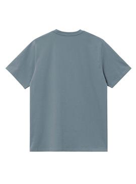 Camiseta Carhartt Chase azul para homem.