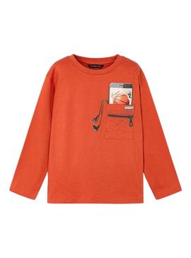 Camiseta m/l ilusão de ótica Laranja