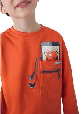 Camiseta m/l ilusão de ótica Laranja