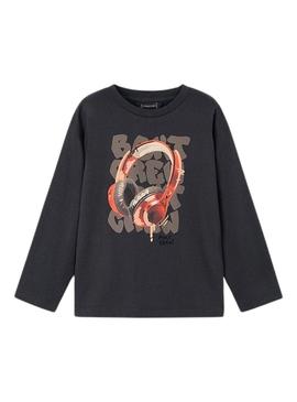 Camisa Mayoral capacetes cinza para menino.