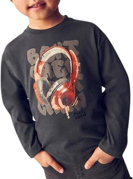 Camisa Mayoral capacetes cinza para menino.