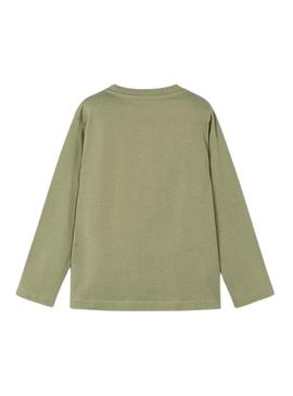 Camiseta Mayoral letras lenticular para menino verde