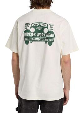 Camiseta Dickies Gordonsville branca para homens.