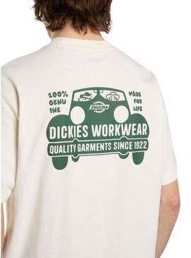 Camiseta Dickies Gordonsville branca para homens.
