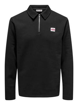 Moletom Only and Sons Dawson Zip preto para homem