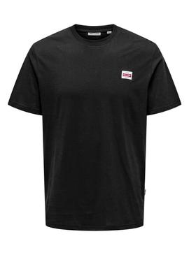 Camiseta Only and Sons Dawson preta para homem.