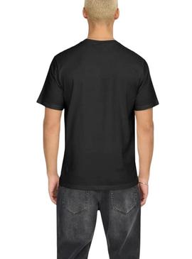 Camiseta Only and Sons Dawson preta para homem.