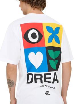 Camiseta Only and Sons Art not War branca para homem.