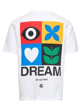 Camiseta Only and Sons Art not War branca para homem.