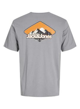Camiseta Jack and Jones Mine cinza para homem.