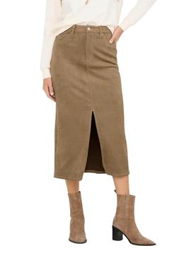 Saia Only Stina marrom para mulher.