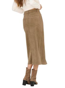 Saia Only Stina marrom para mulher.