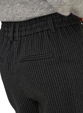 Calça Only Poptrash listrada diplomática preta para mulher.