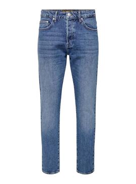 Calça jeans Only and Sons Tapered denim para homem