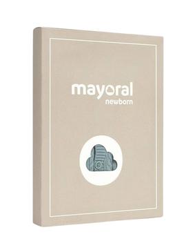 Conjunto Mayoral 3 peças em tricô verde para bebê.