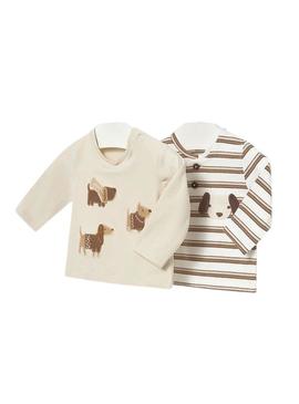 Conjunto de 2 camisetas Mayoral para bebê.