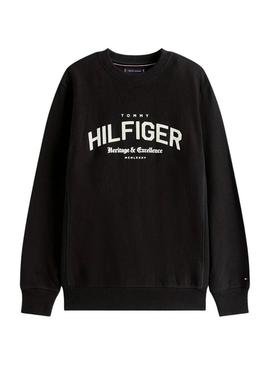 Moletom Tommy Hilfiger Arch preto para homem.