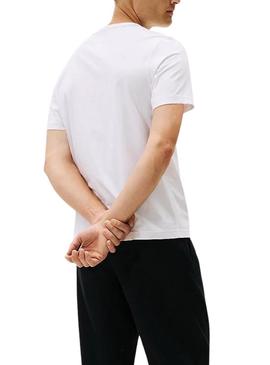 Camiseta Tommy Hilfiger Small Crest branca para homem.