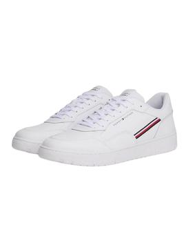 Sapatilhas Tommy Hilfiger Basket branco para homem.