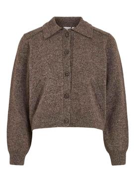 Jaqueta de malha marrom Virava da marca Vila para mulheres.