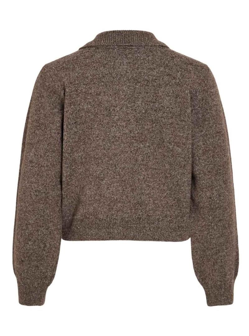 Jaqueta de malha marrom Virava da marca Vila para mulheres.