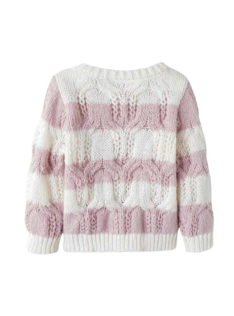 Jersey Name It Nibo listrado rosa para menina