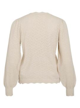 Camisola Vila Viemi bege para mulher.