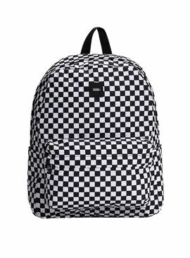 Mochila Vans Old Skool Checkerboard branca e preta